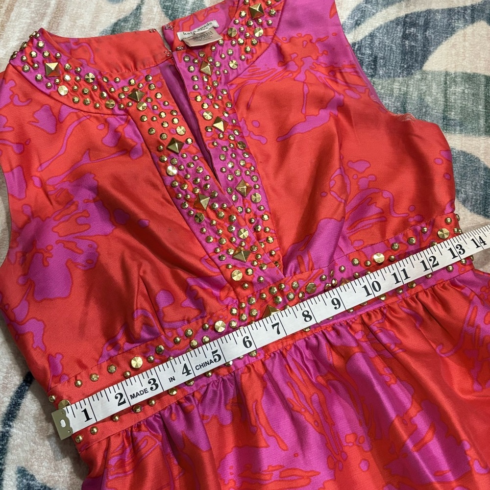 Vintage Kate Spade New York Silk Shift Dress Sz. 2 - Picture 9 of 12